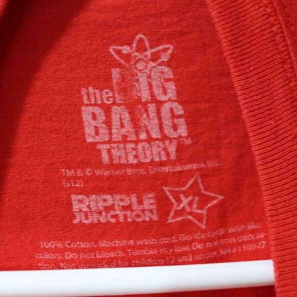 Big Bang Theory Bazinga Sheldon Red T-Shirt XL Ripple Junction Pop Culture - Picture 9 of 10